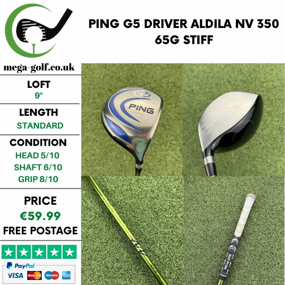 PING G5 DRIVER / 9° / ALDILA NV 350 65G STIFF - Image 1
