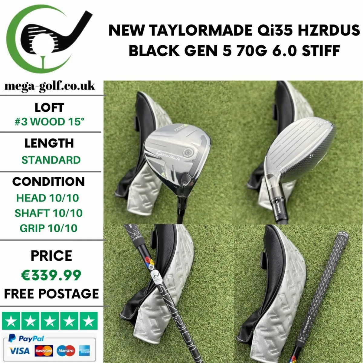 NEW TAYLORMADE Qi35 #3 WOOD 15° / STIFF - Image 1