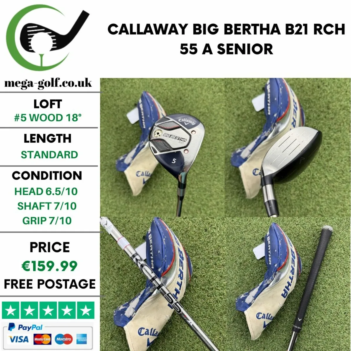 CALLAWAY BIG BERTHA B21 #5 WOOD 18° / SENIOR - Image 1
