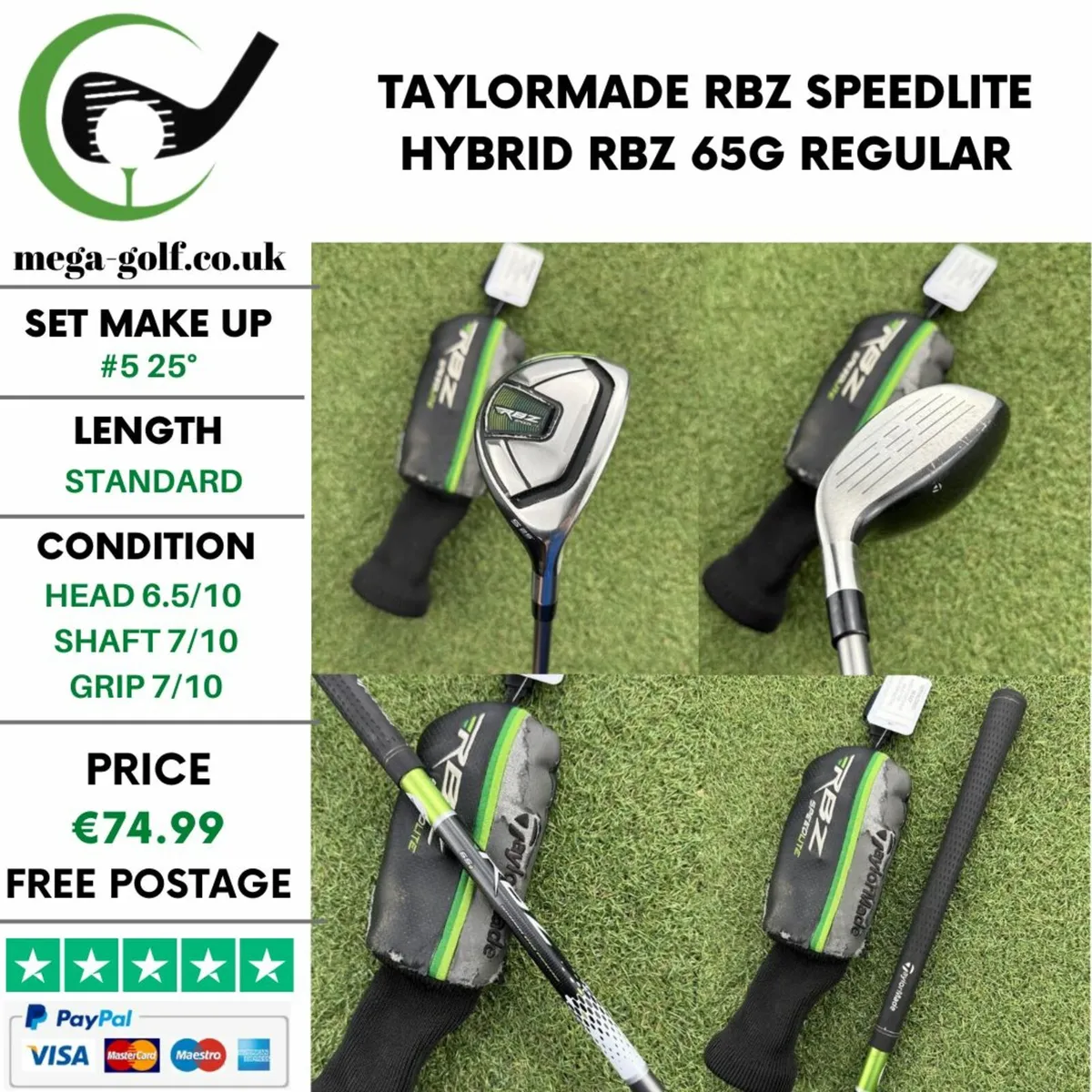 TAYLORMADE RBZ SPEEDLITE HYBRID / #5 25° / REGULAR - Image 1