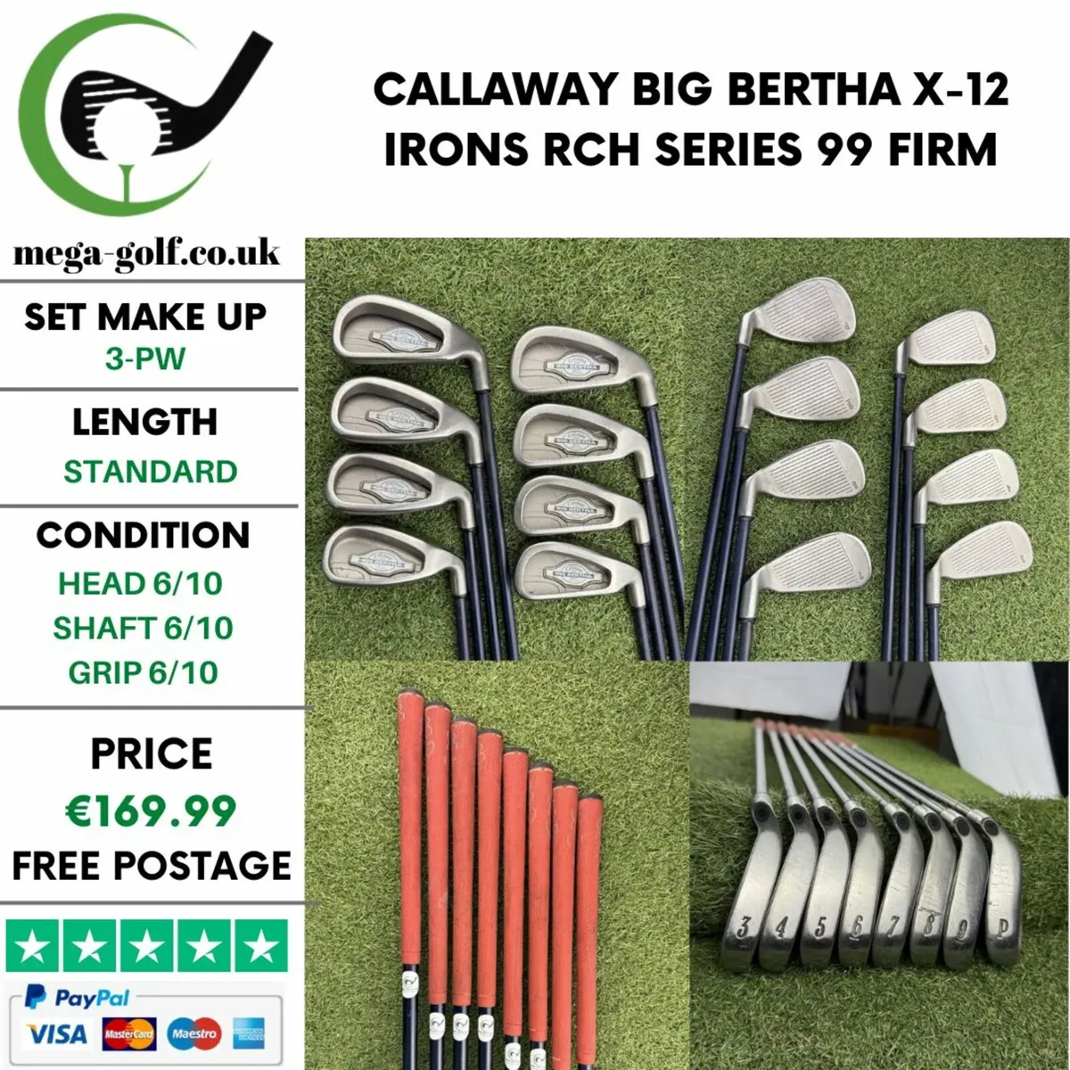 CALLAWAY BIG BERTHA X-12 IRONS / 3-PW / FIRM - Image 1