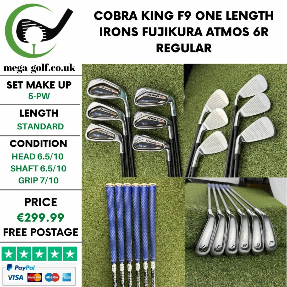 COBRA KING F9 ONE LENGTH IRONS / 5-PW / REGULAR - Image 1