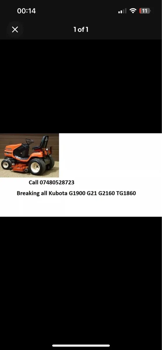 kubota G2160 TG1860 G21 G1900 Breaking all mowers