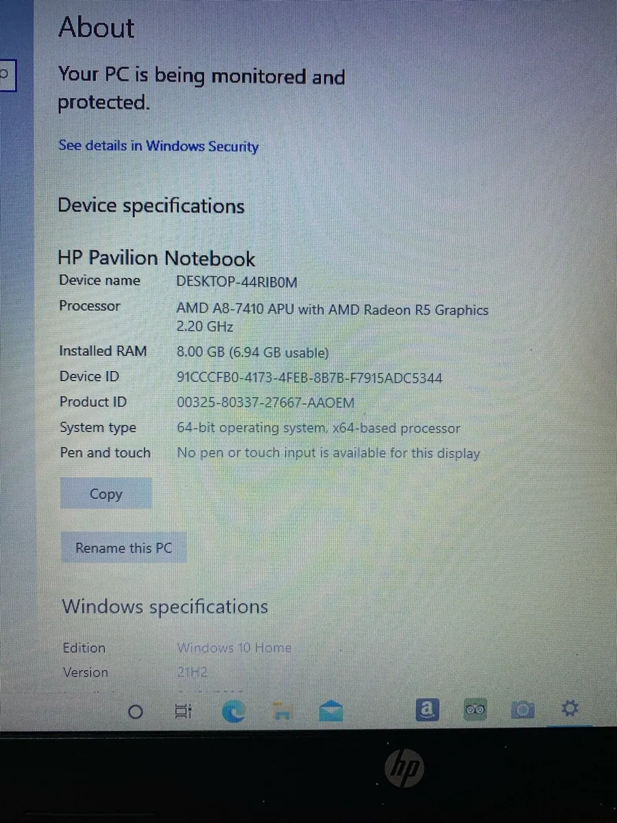 Hp laptop 8gb 1 TB hdd win 10 - Image 2