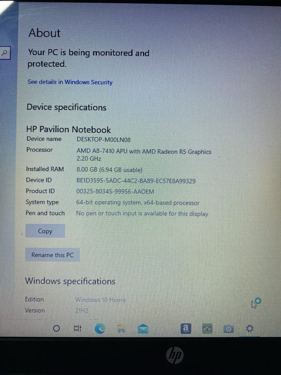 Hp laptop with 8gb ram 1 TB hdd win 10 - Image 2