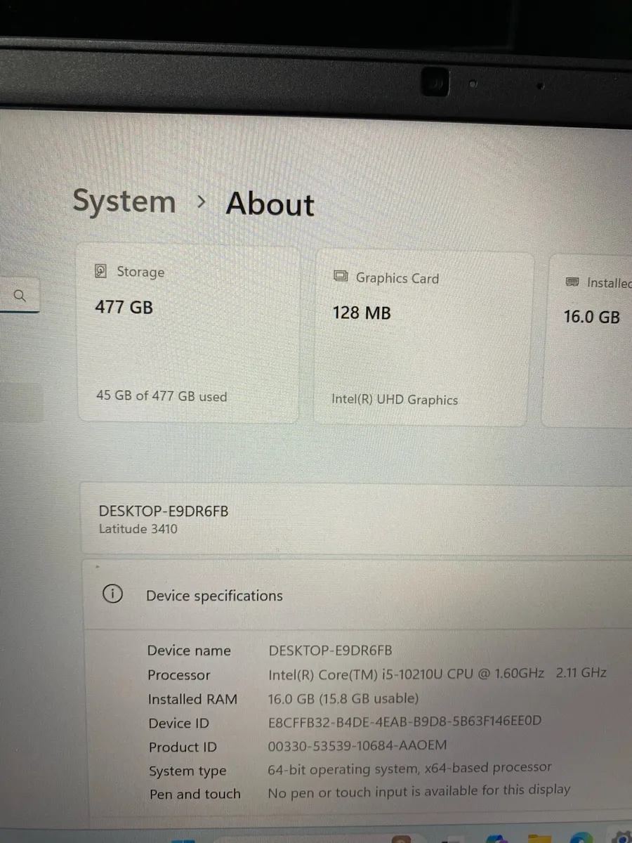 Dell laptop i5 pro 16-512 win 11 pro - Image 4