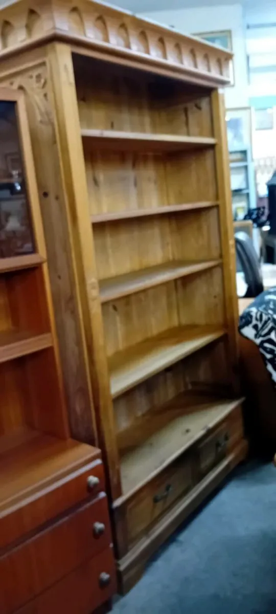 Large Decorative Pine Bookcase - Image 1