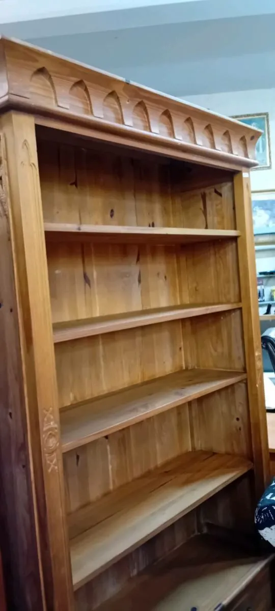 Large Decorative Pine Bookcase - Image 2
