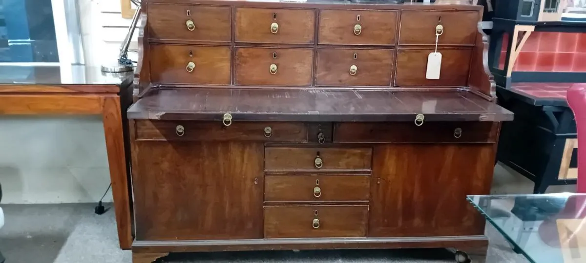 Large Georgian Mahogany Bank Of Drawers