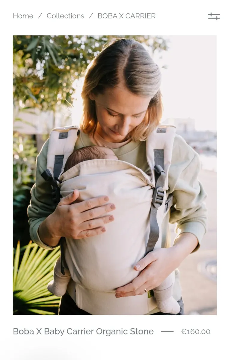 Baby carrier Boba X organic cotton, colour stone - Image 1
