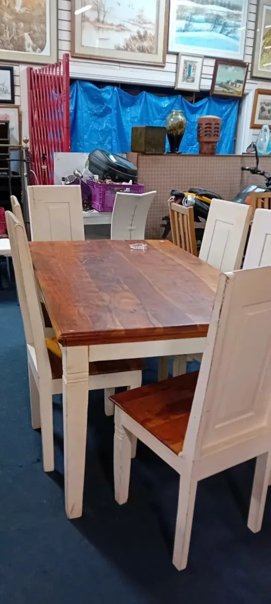 Solid Woid Six Sesf Dining Set