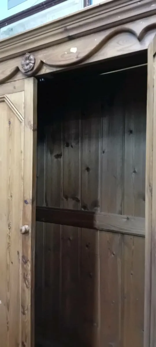 Lare Decorative Pine Wardrobe With Drawer - Image 2