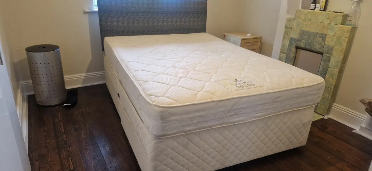 Bed frame 4, 6", respa matress and bed side table - Image 1