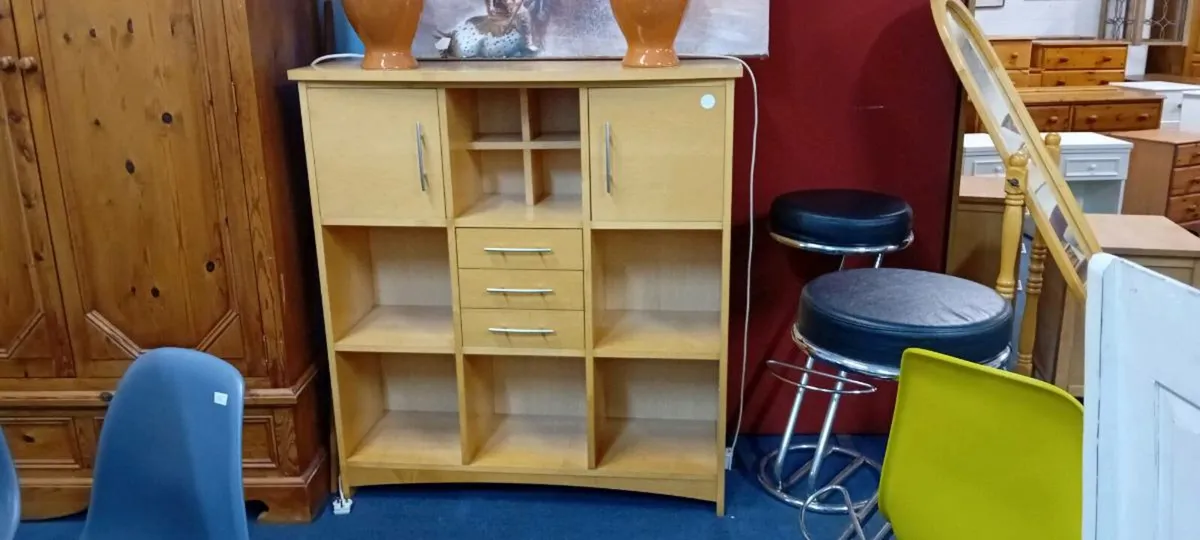 Modern Beech Effect Media Unit - Image 2