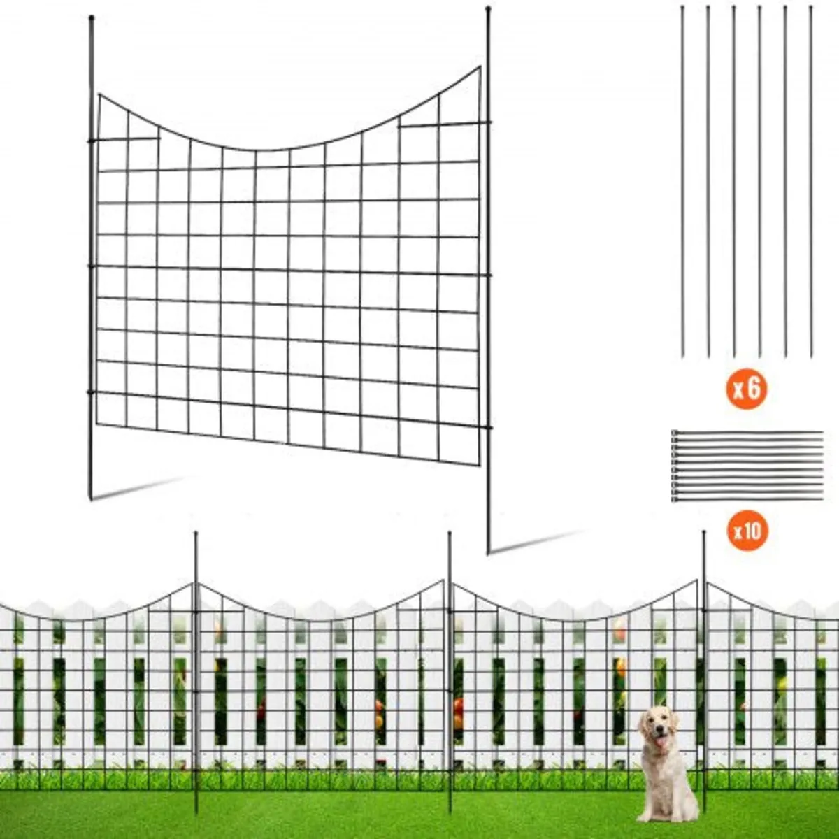 Garden Fence, No Dig Fence 36.6''(H)x29.5''(L) Ani