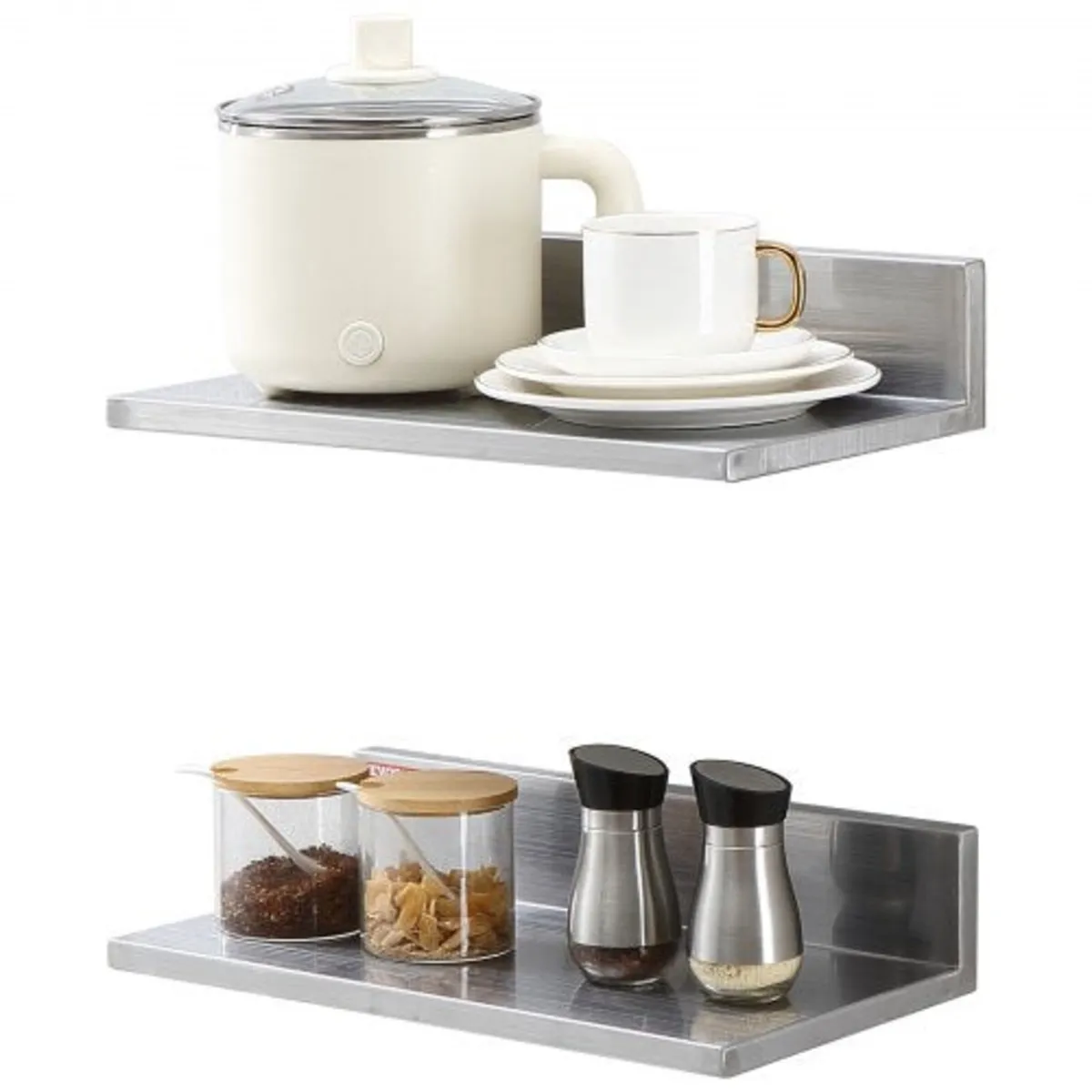 8.6" x 16" Stainless Steel Shelf, Wall Mounted Flo