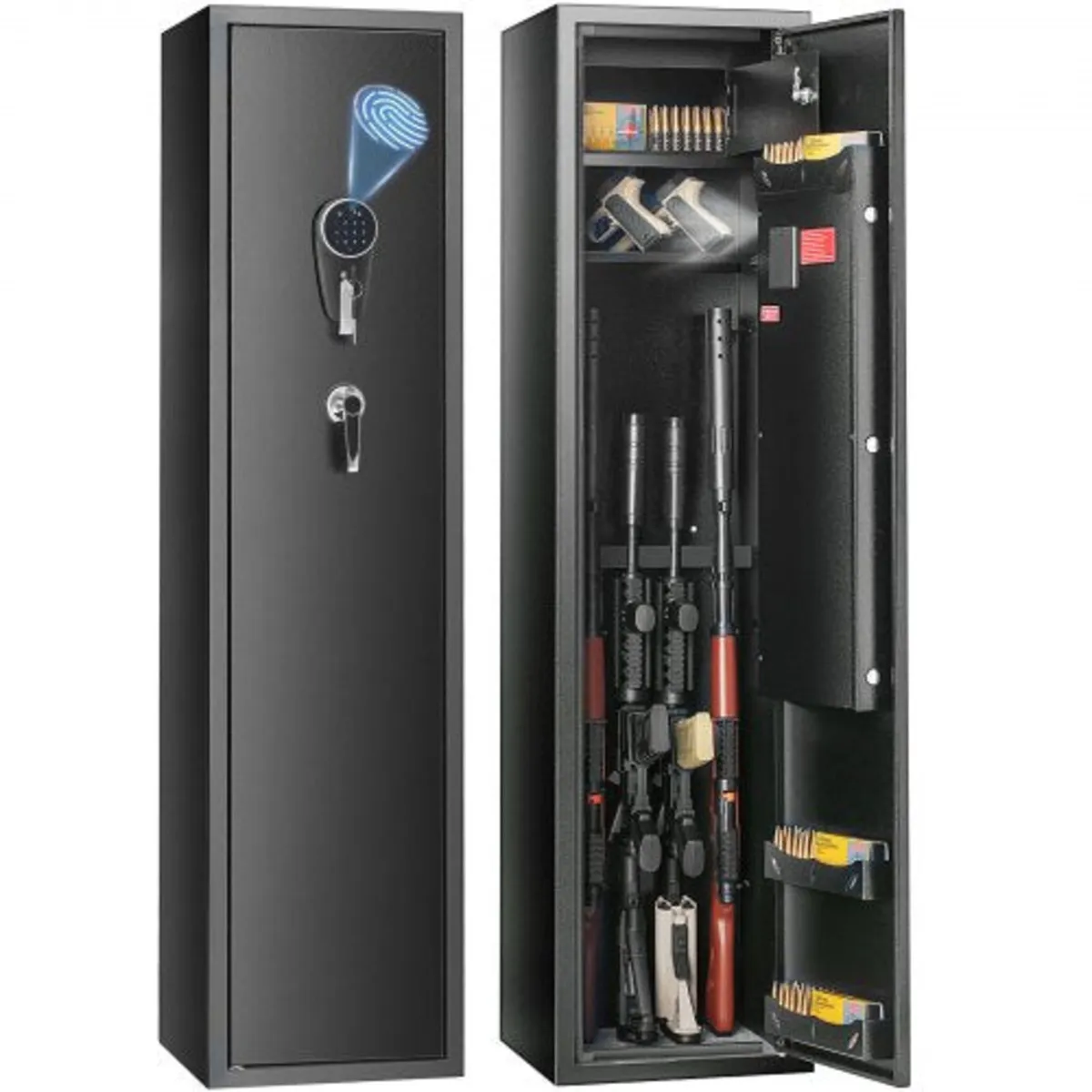 6 Rifles Gun Safe, Rifle Safe with Fingerprint & D