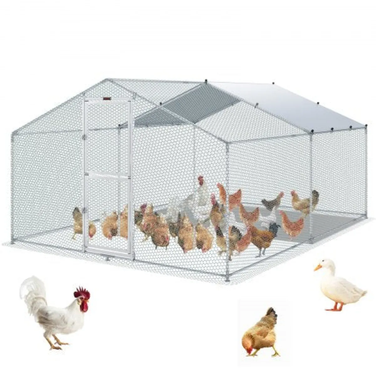Metal Chicken Coop, 13.1 x 9.8 x 6.6 ft Large Chic