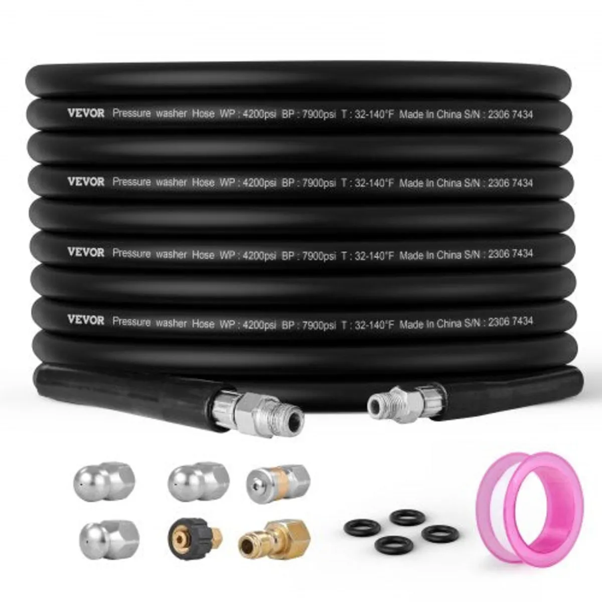 100FT 4200PSI High Pressure Power Washer Hose 1/4"