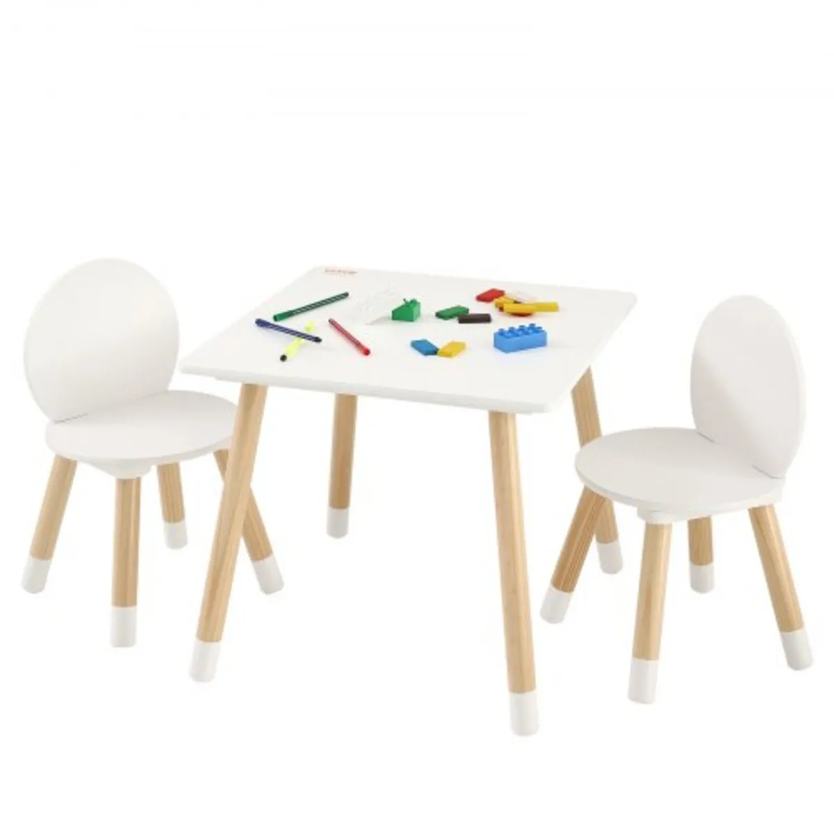 Kids Table and 2 Chairs Set, Toddler Table and Cha