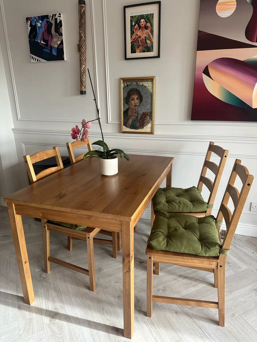 IKEA table + 4 chairs - Image 1
