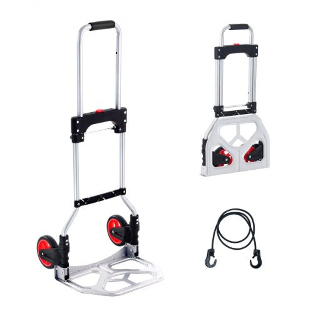 Folding Hand Truck, 176 lbs Load Capacity, Aluminu