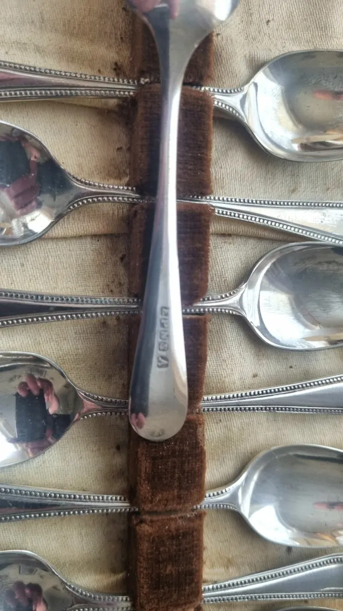Sterling Silver 12 Teaspoons - Image 2