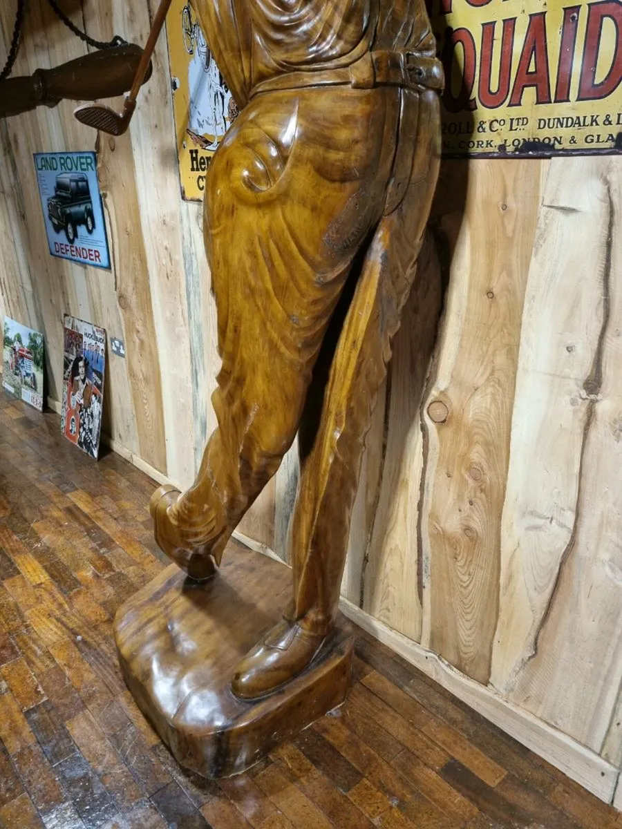 Larger Than Life Teak Golfer  (8'3" Tall) - Image 4
