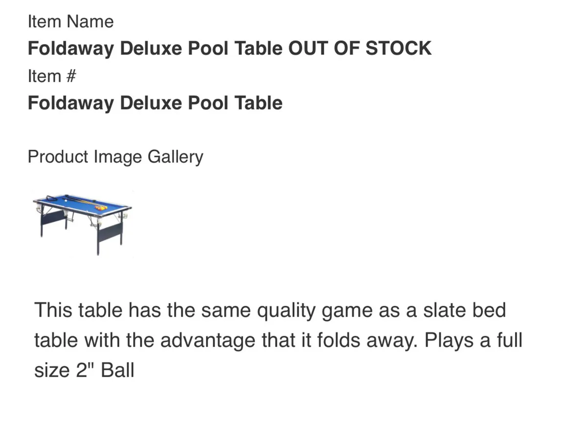 Pool table 5ft