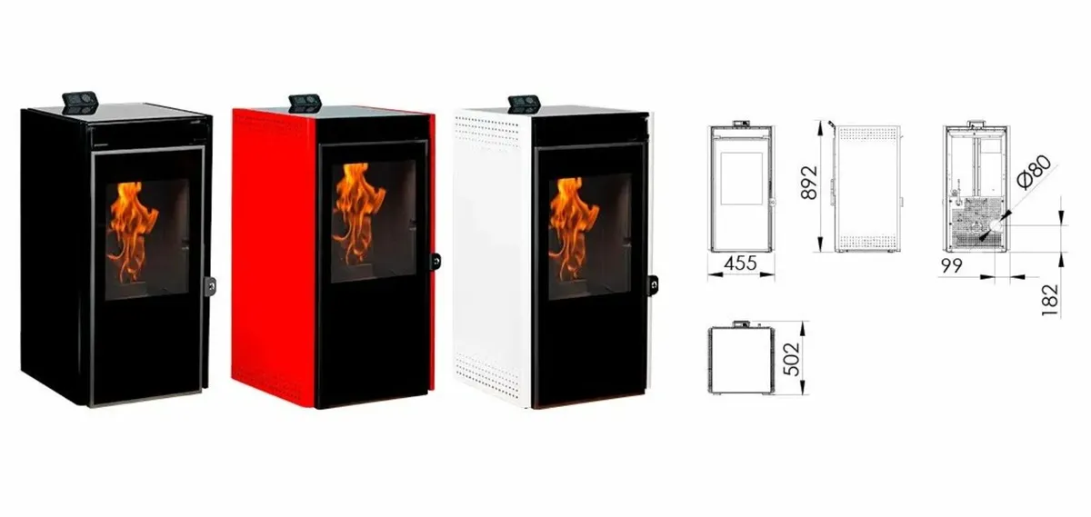 7.5kW compact black wood pellet stove - Image 3