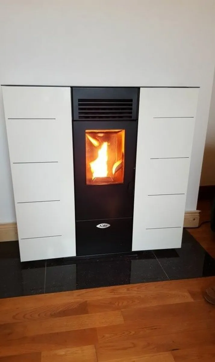 NEW Compact slim white pellet stove - Image 1