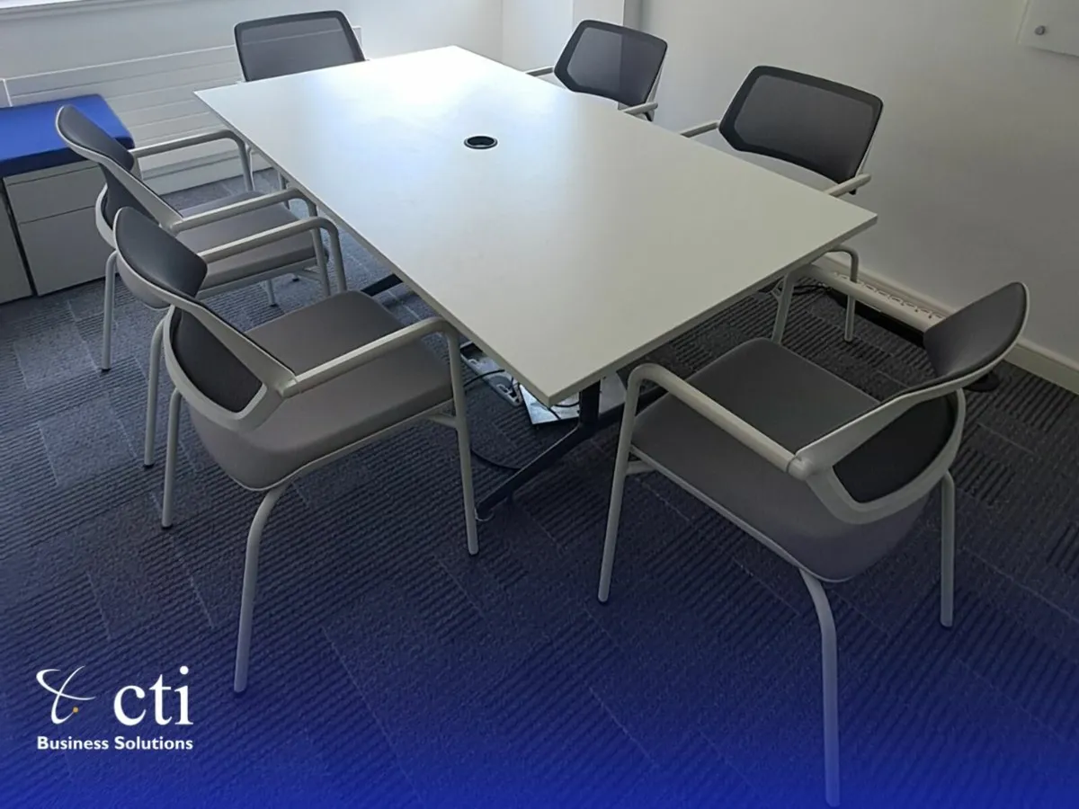 1800mm Meeting Table & 6 Steelcase Chairs - Image 1