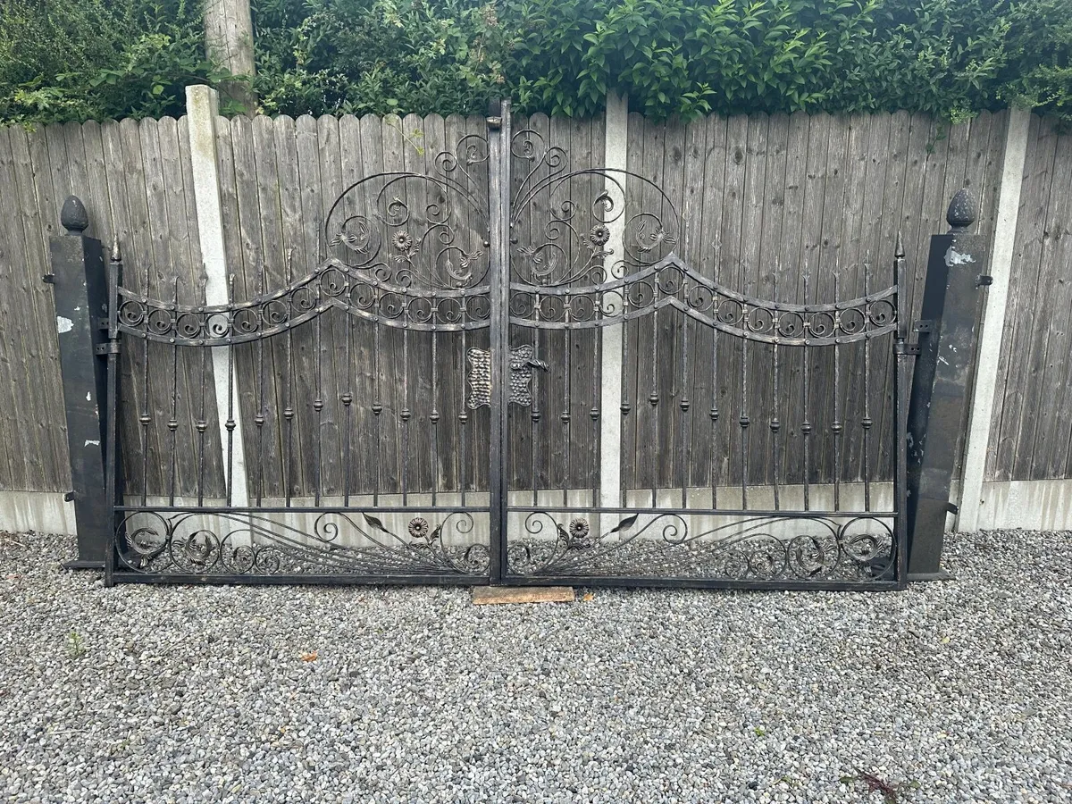 Wrought  iron gates including pillars - Image 1