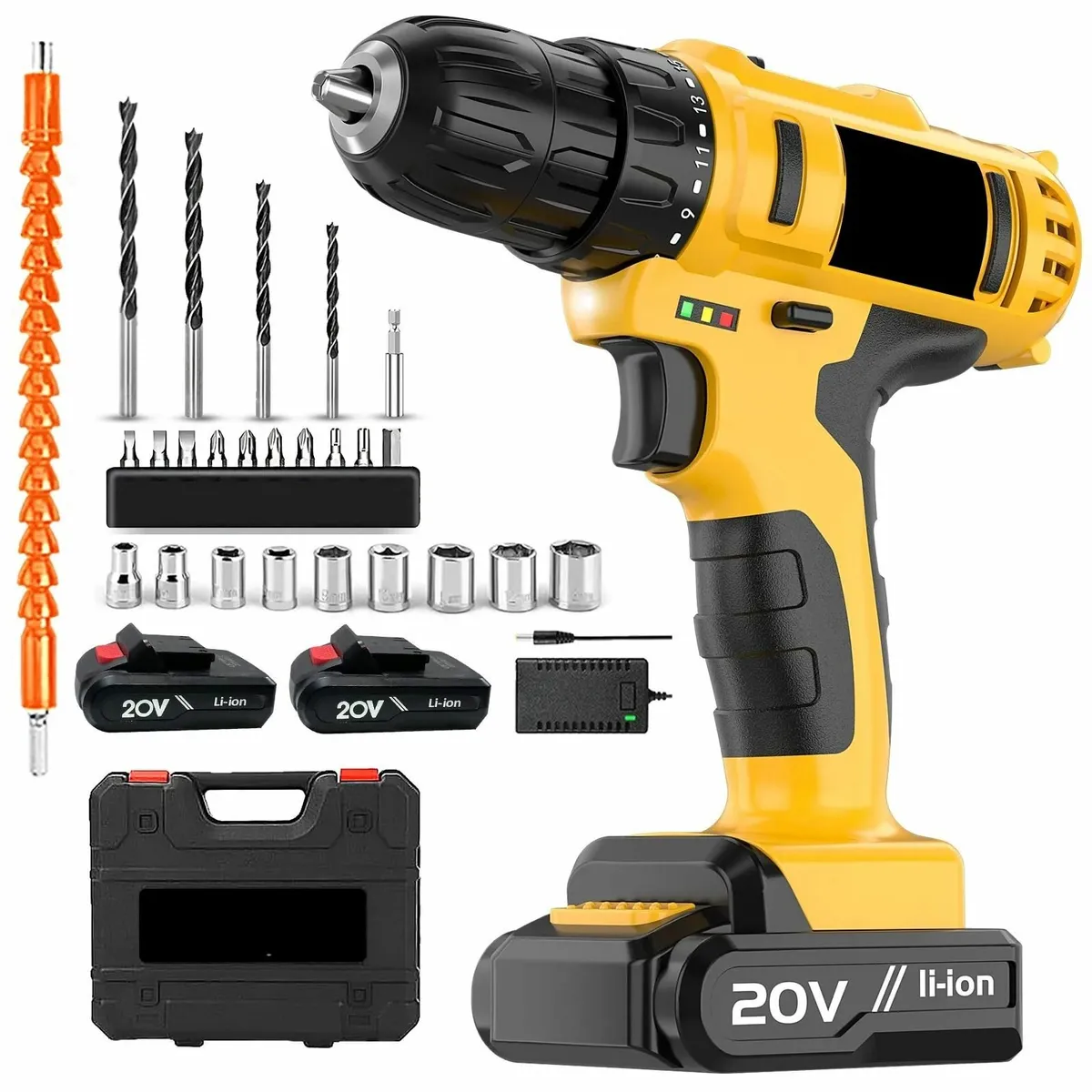 20V Cordless Drill Set Electric DIY Tool Kit - Image 1