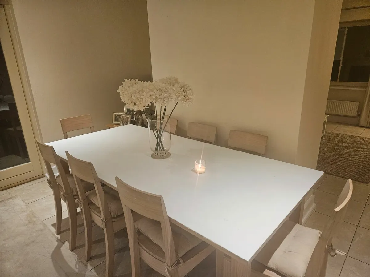 Elegant Dining Table Set – Solid Wood with 8 Chair - Image 2