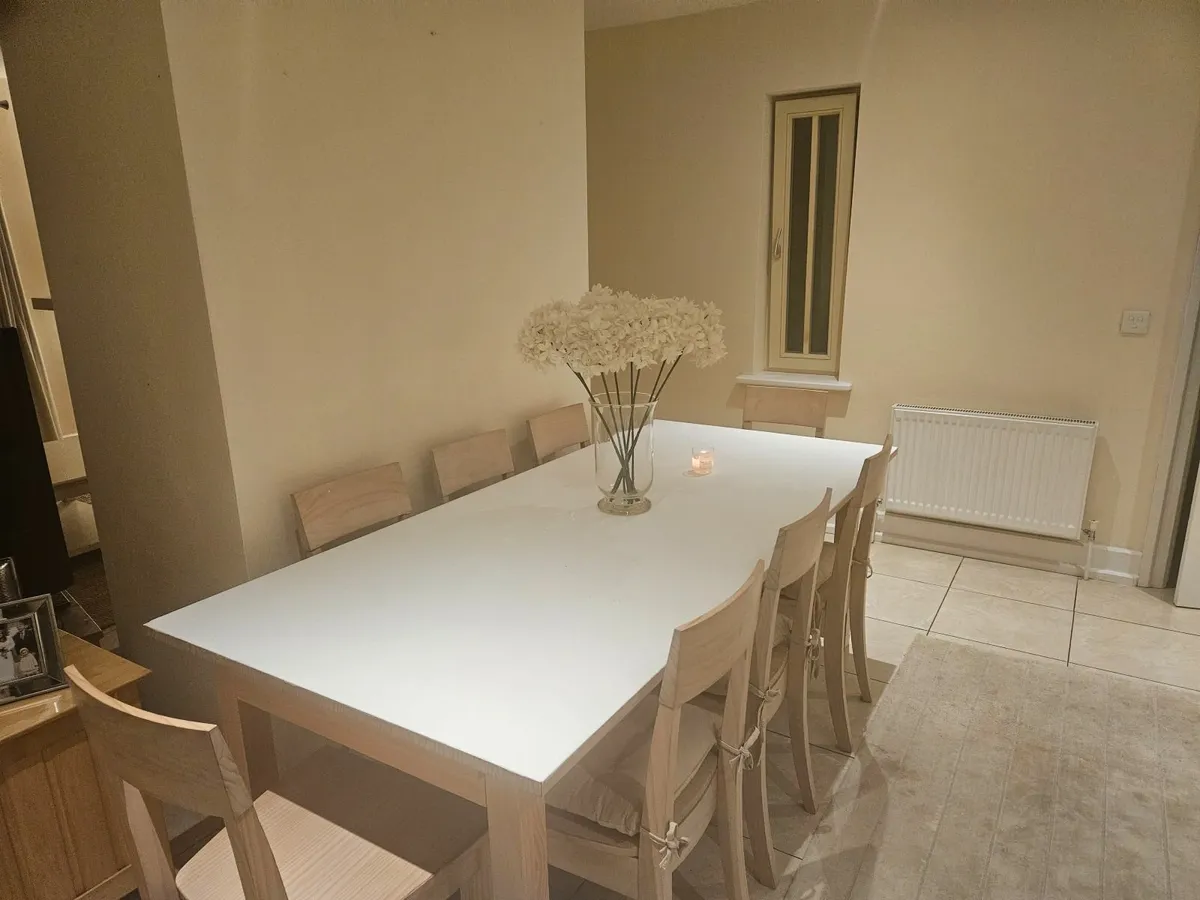 Elegant Dining Table Set – Solid Wood with 8 Chair - Image 3