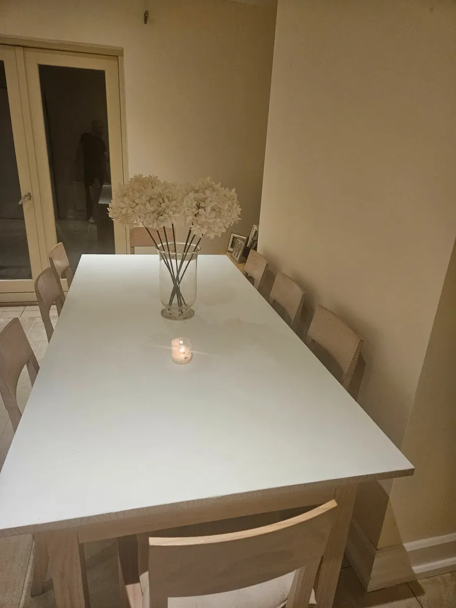 Elegant Dining Table Set – Solid Wood with 8 Chair - Image 4