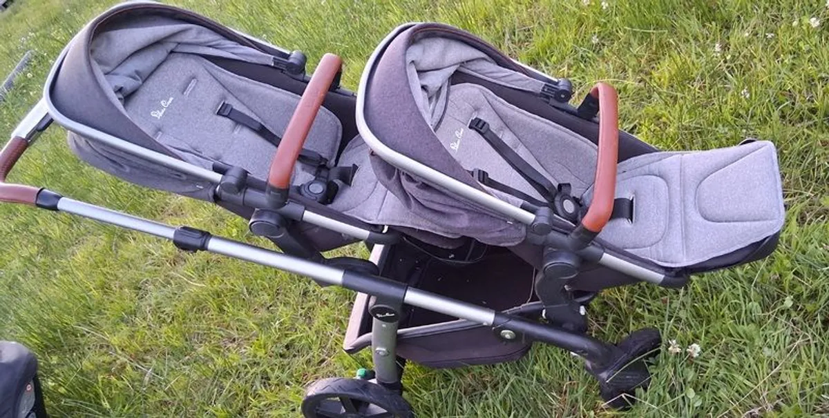 Silvercross wave double pram/stroller with extras - Image 2
