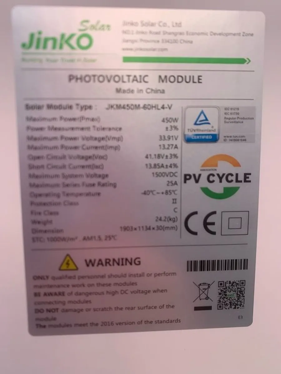 Jinko 450W solar panels - Image 2