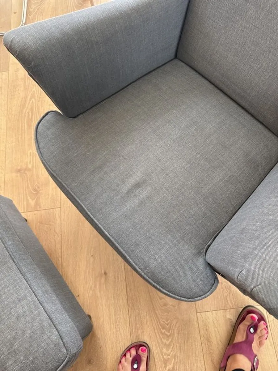 IKEA strandmon chair and footstool - Image 3