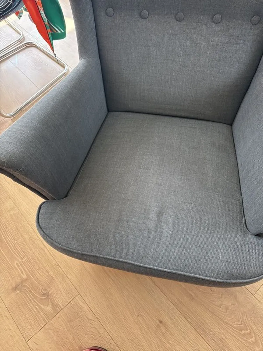 IKEA strandmon chair and footstool - Image 4
