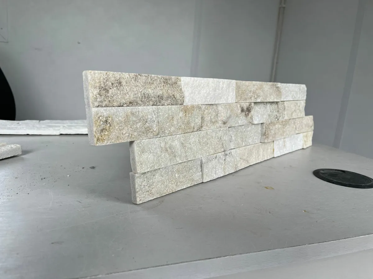 Ivory Quartzite split face cladding tiles - Image 1