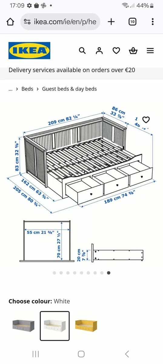 IKEA day bed with 2 mattresses - Image 2