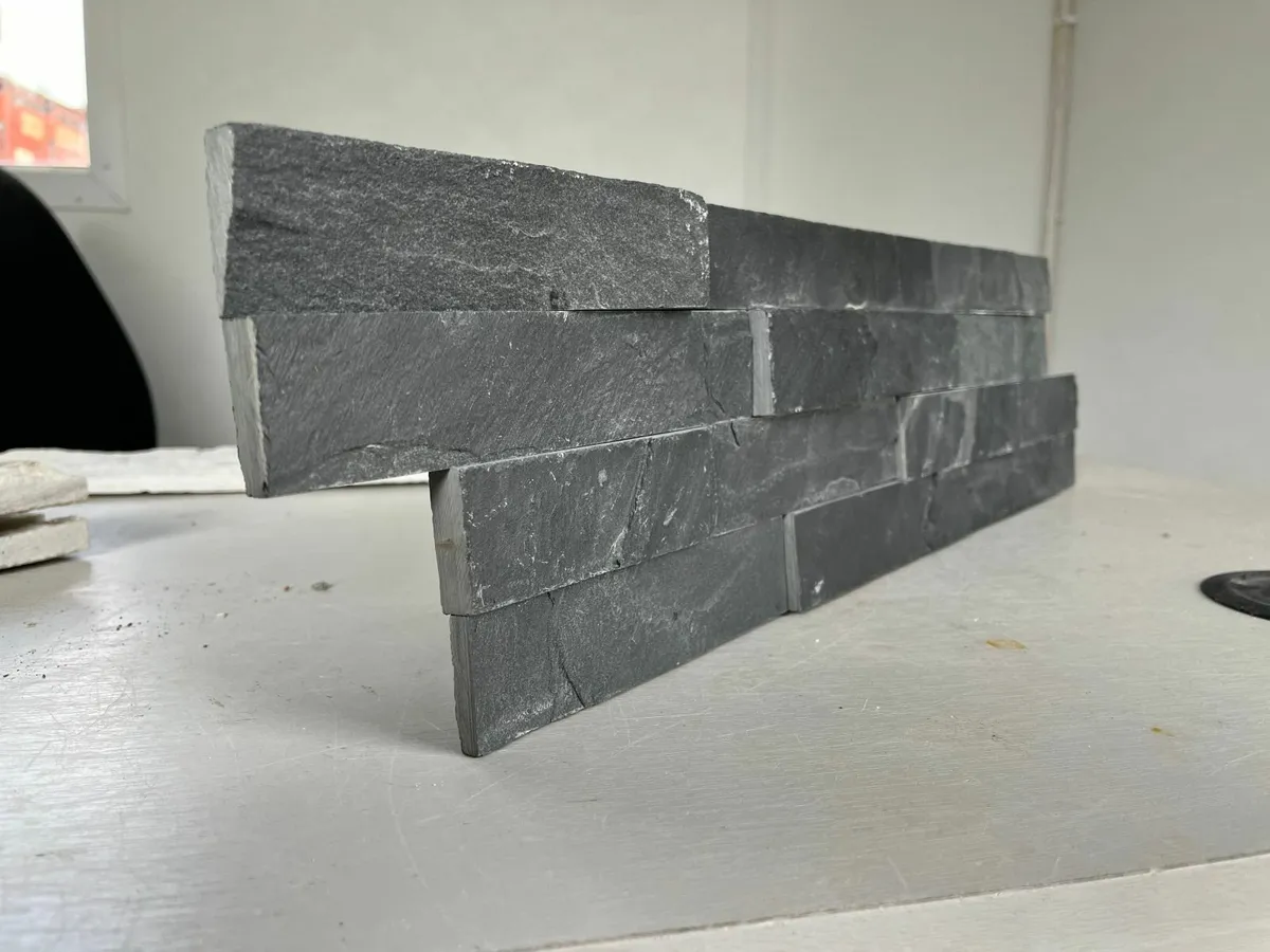 Black / Charcoal Split Face cladding tiles - Image 1