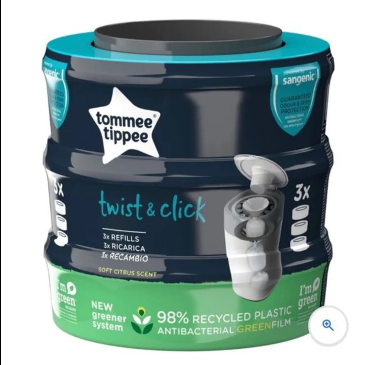 Tommee tippee nappy bin & 4 refills - Image 2