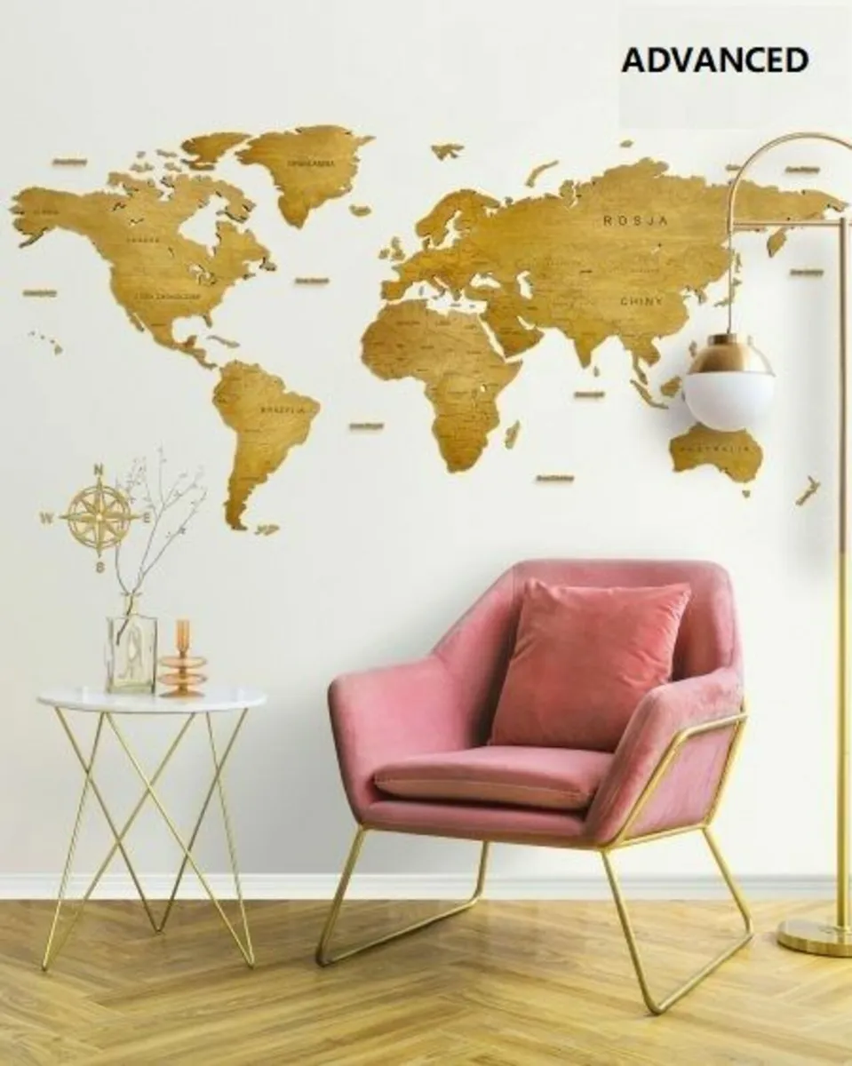 Wooden World Map Decoration - Image 2