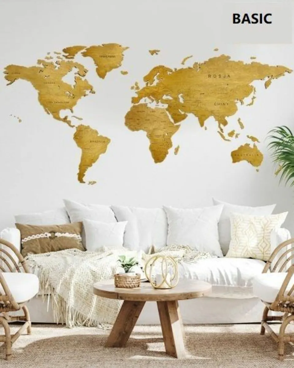 Wooden World Map Decoration - Image 3