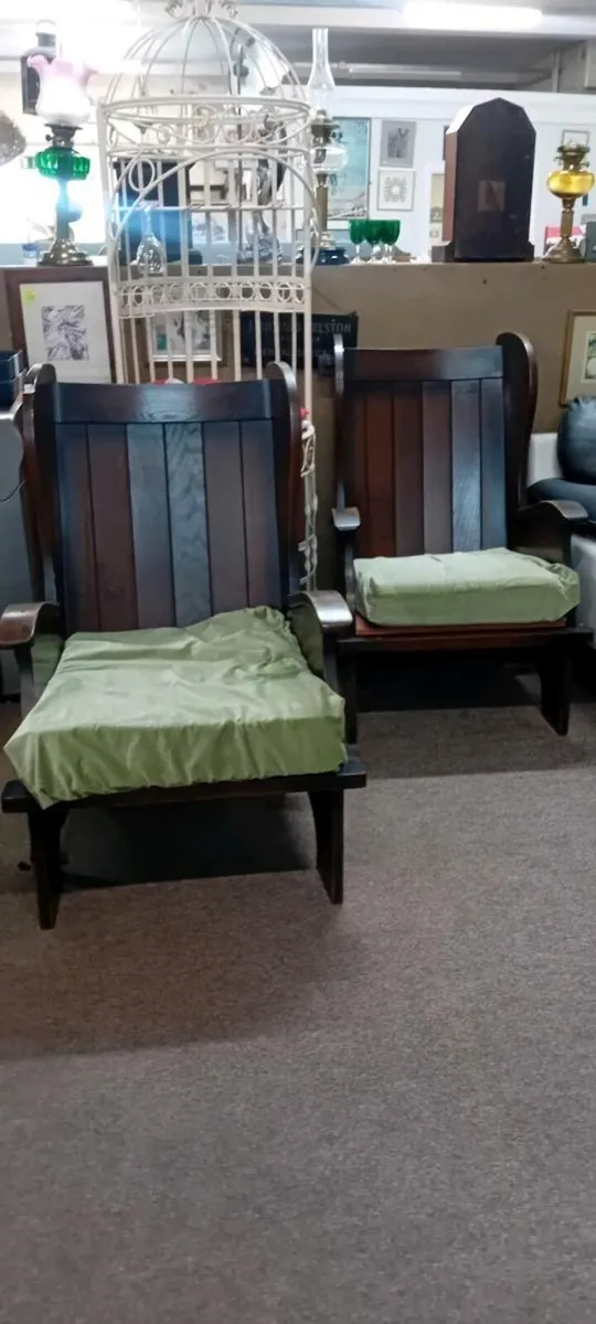 Pair Of Vintage Elm Lambing Chairs - Image 1