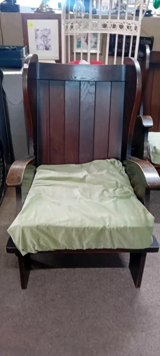 Pair Of Vintage Elm Lambing Chairs - Image 2
