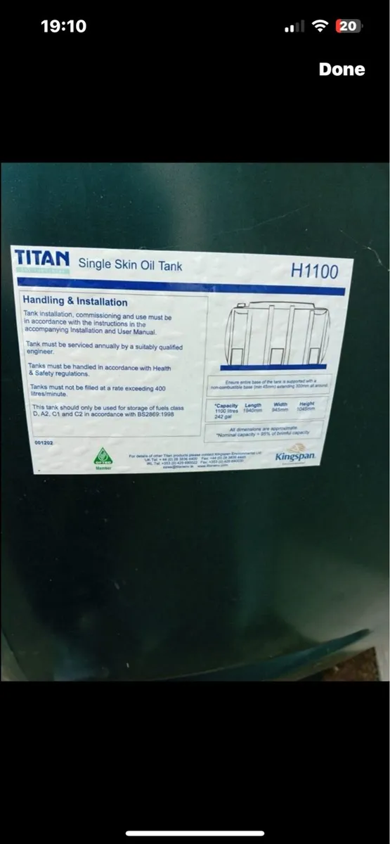 New Oil Tank - Image 1
